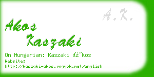 akos kaszaki business card